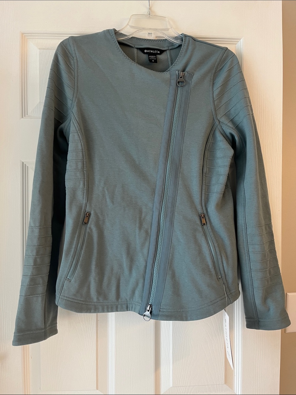 Athleta Seafoam Asymmetrical Moto Jacket size medium